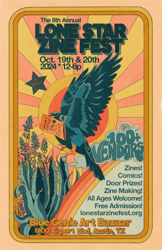 Poster for Lone Star Zine Fest 2024, Oct 19th and 20th