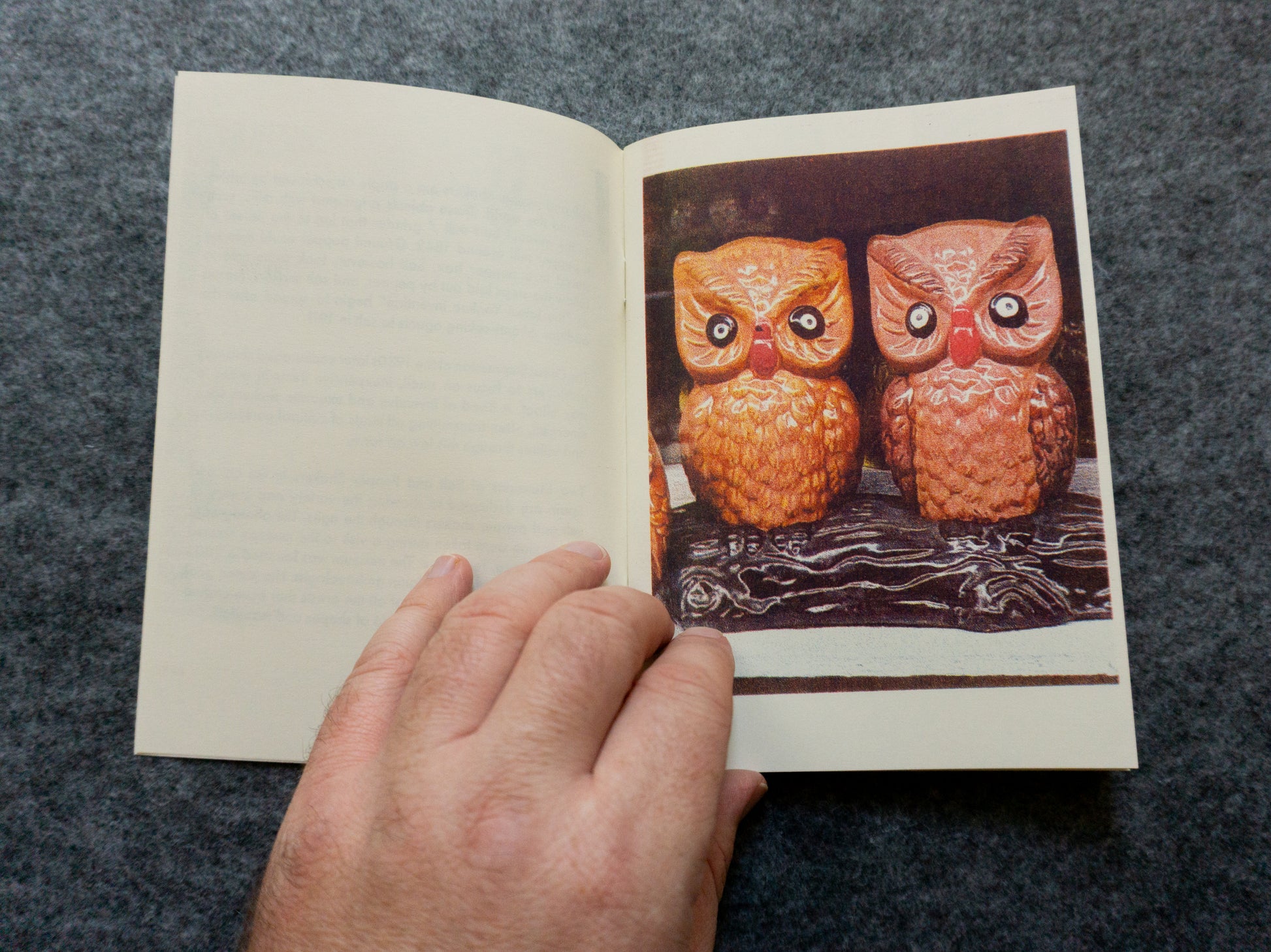 A pair of owl salt and pepper shakers.